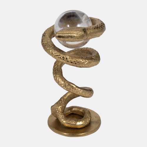 Sagebrook Home Metal 7" Snake Coil W/ Acrylic Ball Gold Wishlist Create New
