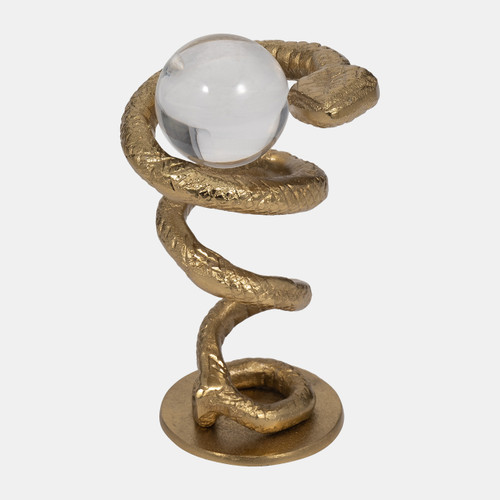 Sagebrook Home Metal 7" Snake Coil W/ Acrylic Ball Gold Wishlist Create New