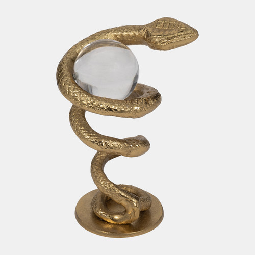 Sagebrook Home Metal 7" Snake Coil W/ Acrylic Ball Gold Wishlist Create New