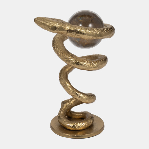 sagebrook home Metal 7" Snake Coil W/ Acrylic Ball Gold Wishlist Create New