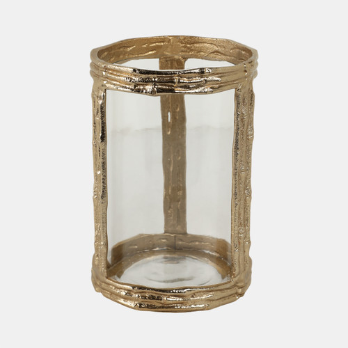 sagebrook home Metal 8" Hurricane W Glass Gold Wishlist Create New