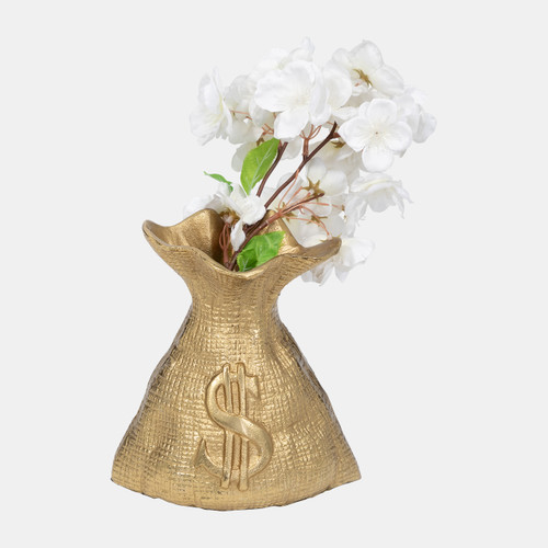Sagebrook Home Metal 8" Money Bag Gold Wishlist Create New