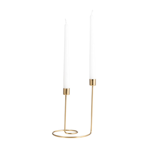 Sagebrook Home Metal 8" Swirly 2-taper Candleholder Gold Wishlist Create New