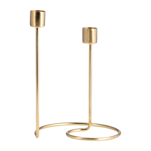 Sagebrook Home Metal 8" Swirly 2-taper Candleholder Gold Wishlist Create New