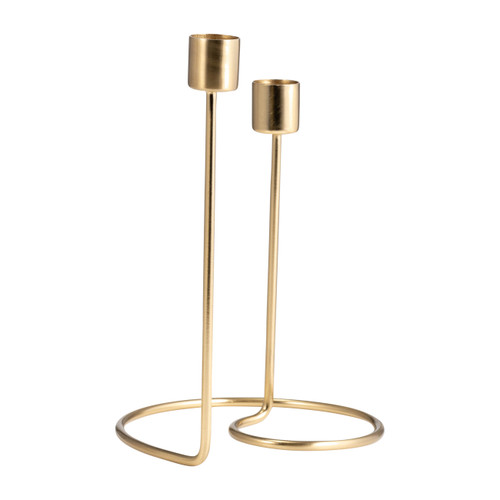 Sagebrook Home Metal 8" Swirly 2-taper Candleholder Gold Wishlist Create New