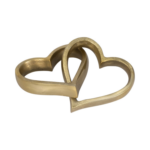 sagebrook home Metal 9" 2 Hearts Linked Chain Gold Wishlist Create New