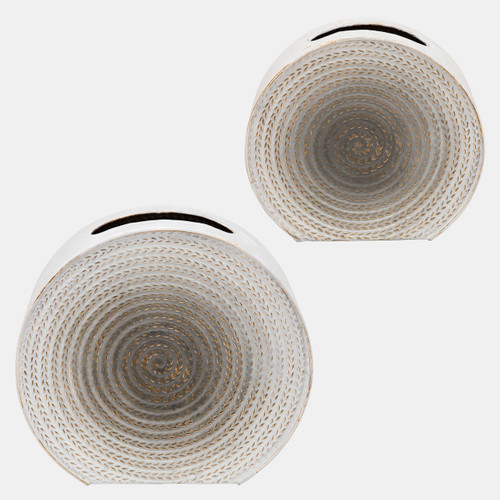 Sagebrook Home Metal 9"h Round Vase White Wishlist Create New