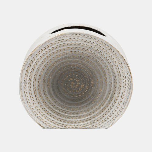 sagebrook home Metal 9"h Round Vase White Wishlist Create New