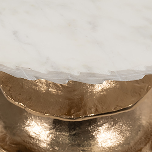 Sagebrook Home Metal/marble 24" Jagged Edge Accent Table White/ Wishlist Create New