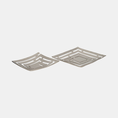 Sagebrook Home Metal S/2 14/17" Cut-out Plates Silver Wishlist Create New