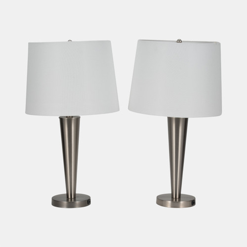 sagebrook home Metal s/2 25"h slim Cone Table Lamps nickel Wishlist Create New
