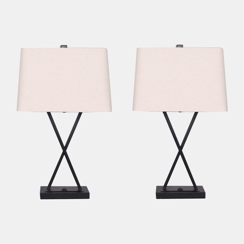 sagebrook home Metal s/2 25"h x Bar Accent Tbl Lamps blk Wishlist Create New