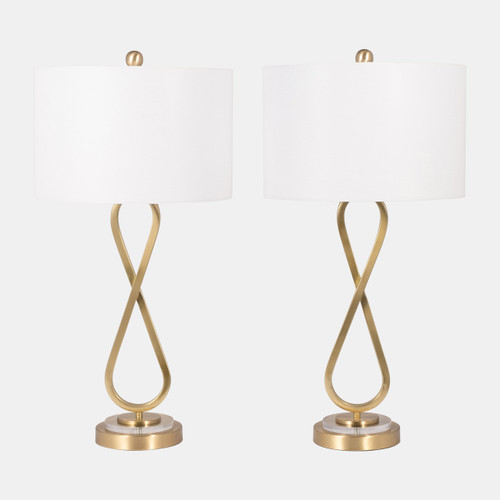 sagebrook home Metal S/2 28" Infinity Table Lamps Gold Wishlist Create New