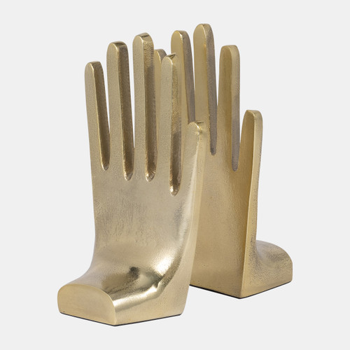 Sagebrook Home Metal S/2 7" Hands Bookends Gold Wishlist Create New