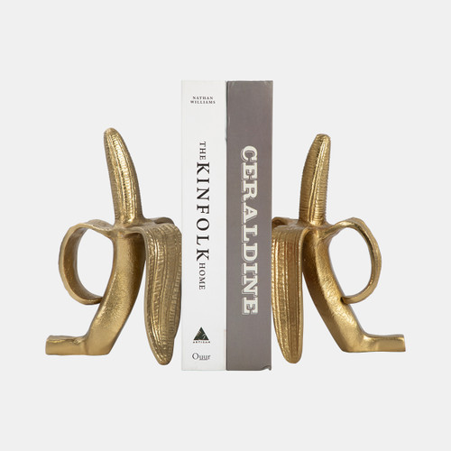 Sagebrook Home Metal S/2 9" Banana Bookends Gold Wishlist Create New