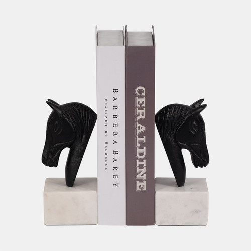 Sagebrook Home Metal S/2 Horse Head Bookends White/black Wishlist Create New