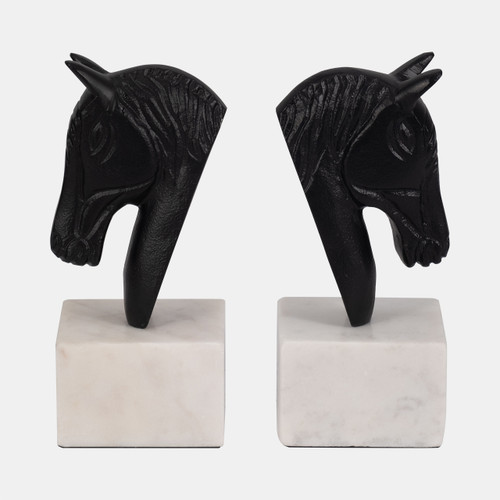sagebrook home Metal S/2 Horse Head Bookends White/black Wishlist Create New