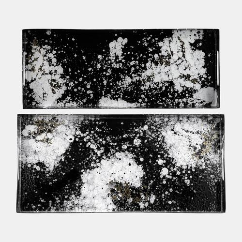 Sagebrook Home Metal S/3 18/22/25" Rectangular Trays Black/whit Wishlist Create New