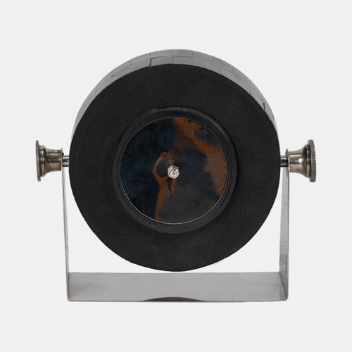 Sagebrook Home Metal Table Clock 6'' Nickel Black Wishlist Create New
