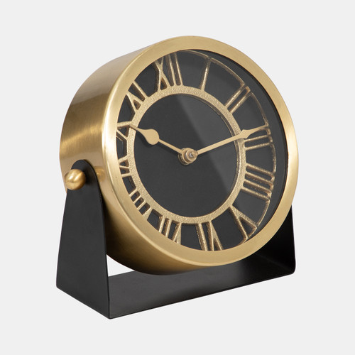 Sagebrook Home Metal Table Clock 7'' Gold Black Wishlist Create New
