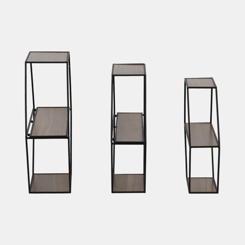 Sagebrook Home Metal/wd S/3 21/24/26" Hex Folding Wall Shelf Blk Wishlist Create New