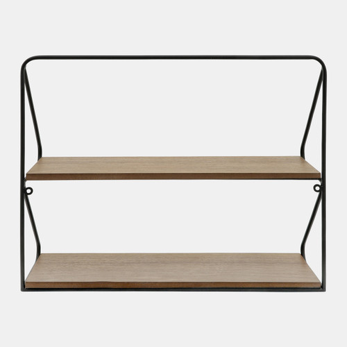 Sagebrook Home Metal /wood 20" 2 Tier Wall Shelf Black/brwn Wishlist Create New