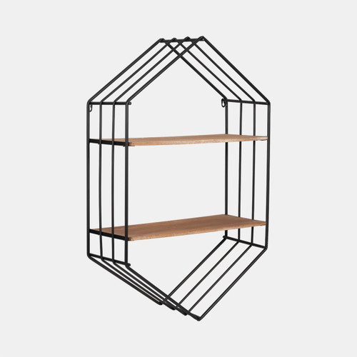 Sagebrook Home Metal/wood 20" Hexagon Shelf Brown/black Wishlist Create New