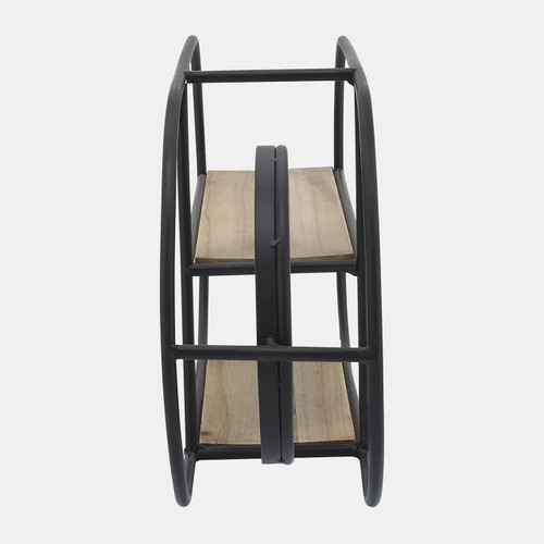 Sagebrook Home Metal/wood 23"l Oval Wall Shelf W/ Mirror Black/ Wishlist Create New