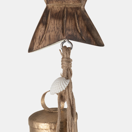 Sagebrook Home Metal/wood 28" Fish W/ Bells Chime Gold Wishlist Create New