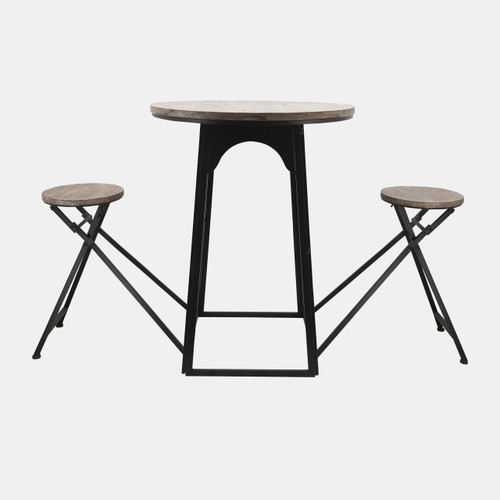 Sagebrook Home Metal/wood 41"h Table W/ Folding Chairs Brown Wishlist Create New