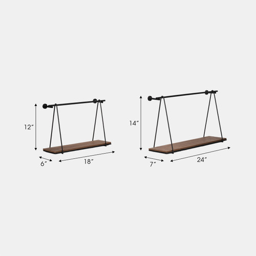 Sagebrook Home Metal/wood S/2 12/14"h Swing Like Wall Shelves B Wishlist Create New
