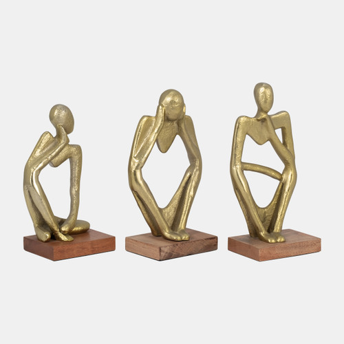 Sagebrook Home Metal/wood S/3 9" Deep Thoughts Gold Wishlist Create New