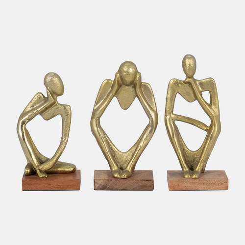 sagebrook home Metal/wood S/3 9" Deep Thoughts Gold Wishlist Create New