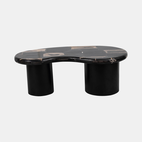 sagebrook home Petrified Wood 51" Kidney Coffee Table Black Wishlist Create New