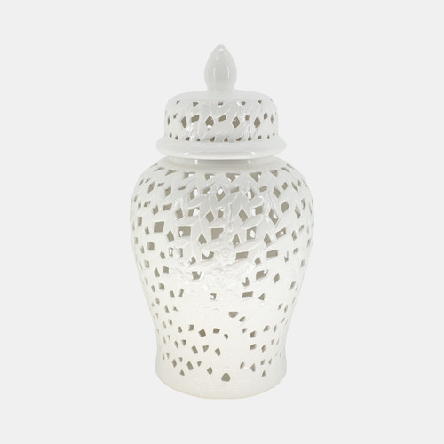 sagebrook home Pierced White Temple Jar 24" Wishlist Create New