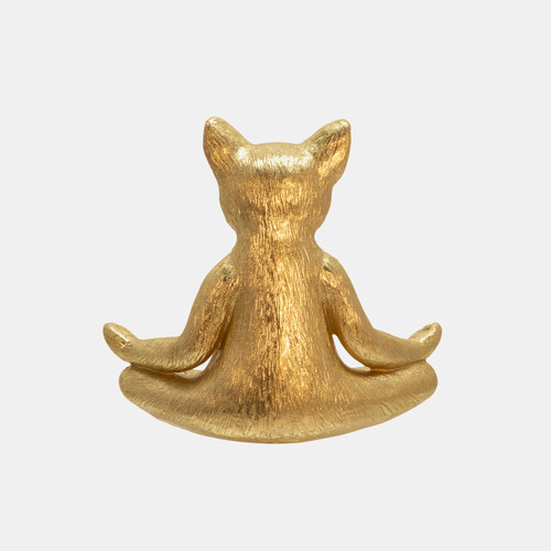 Sagebrook Home Polyresin 7" Yoga Cat Gold Wishlist Create New