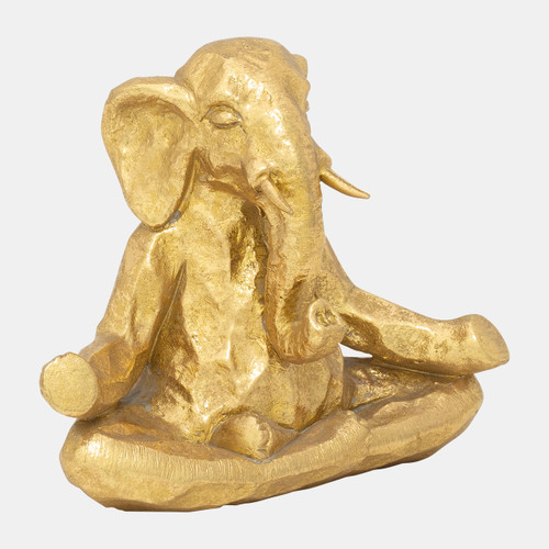 Sagebrook Home Polyresin 8" Meditating Elephant Gold Wishlist Create New