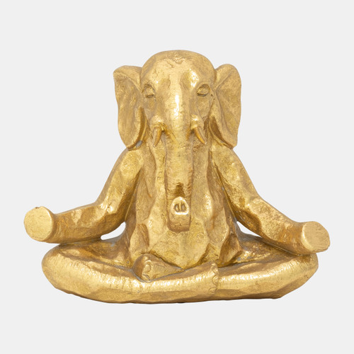 sagebrook home Polyresin 8" Meditating Elephant Gold Wishlist Create New