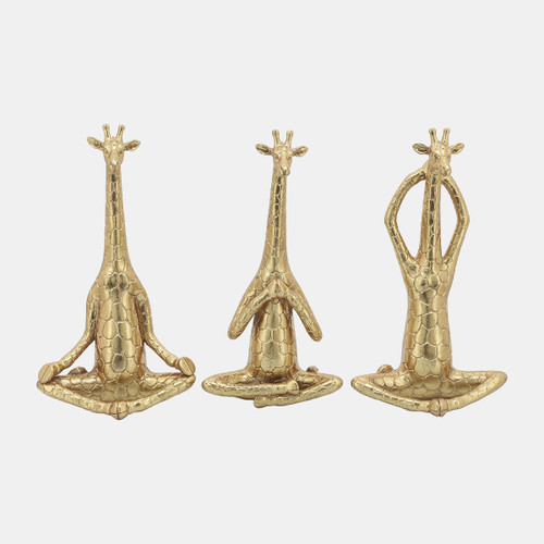 Sagebrook Home Polyresin S/3 12"h Yoga Giraffe Gold Wishlist Create New