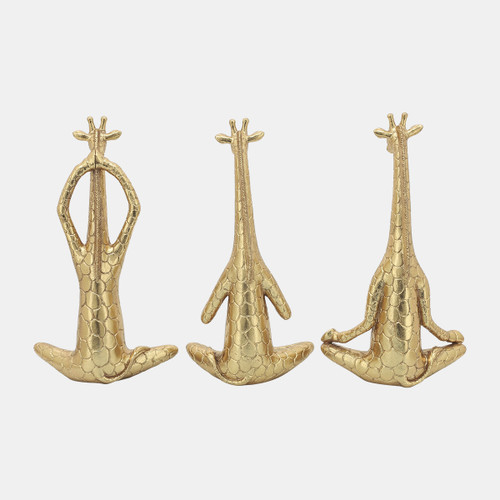Sagebrook Home Polyresin S/3 12"h Yoga Giraffe Gold Wishlist Create New