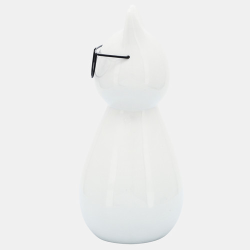 Sagebrook Home Porcelain 7"h Cat W/ Glasses White Wishlist Create New