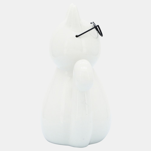 Sagebrook Home Porcelain 8"h Cat W/ Glasses White Wishlist Create New