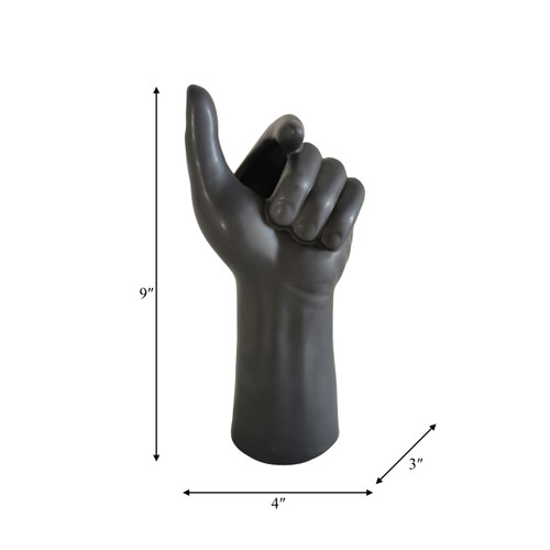 Sagebrook Home Porcelain 9" Hand Vase Black Wishlist Create New