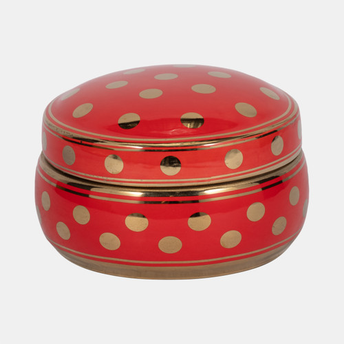 sagebrook home Red/gold Polka Dot Box 7" Wishlist Create New