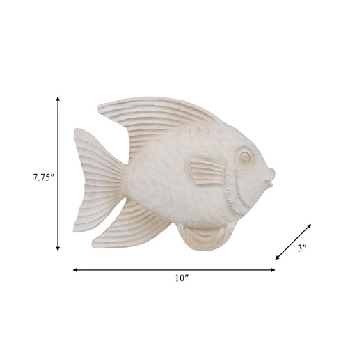 Sagebrook Home Resin 10" Fish Figurine Whitewash Wishlist Create New