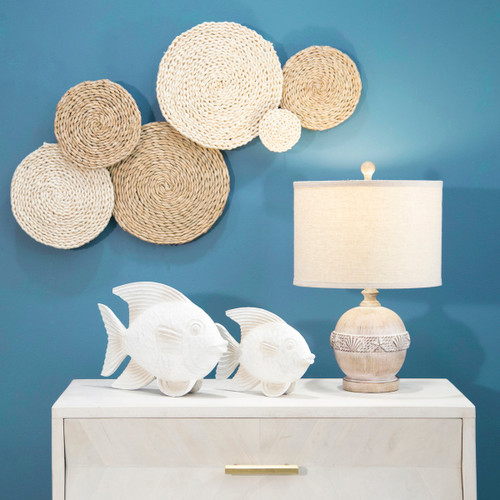 Sagebrook Home Resin 13" Fish Figurine White Wash Wishlist Create New