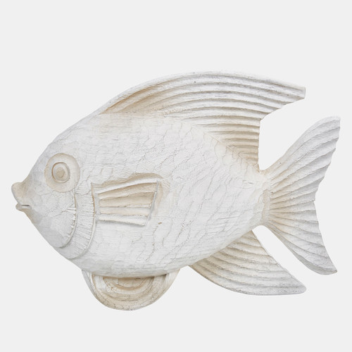 Sagebrook Home Resin 13" Fish Figurine White Wash Wishlist Create New