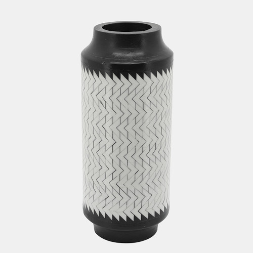 sagebrook home Resin 14"h Chevron Vase Blk/white Wishlist Create New