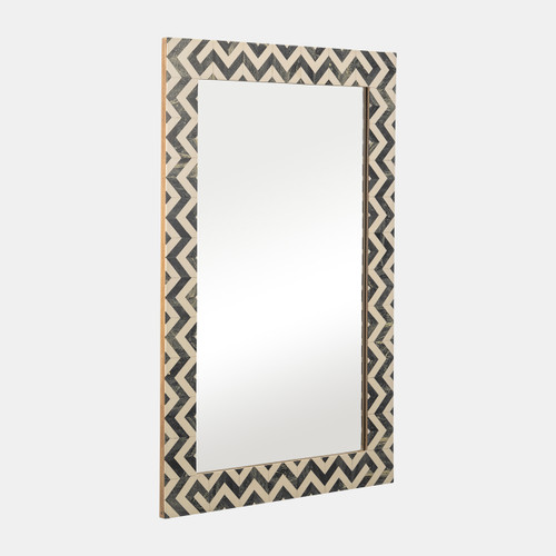 Sagebrook Home Resin 24x36 Chevron Rect Mirror Gray/wht Wishlist Create New