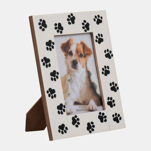 Sagebrook Home Resin 4x6 Paw Prints Photo Frame Black/white Wishlist Create New